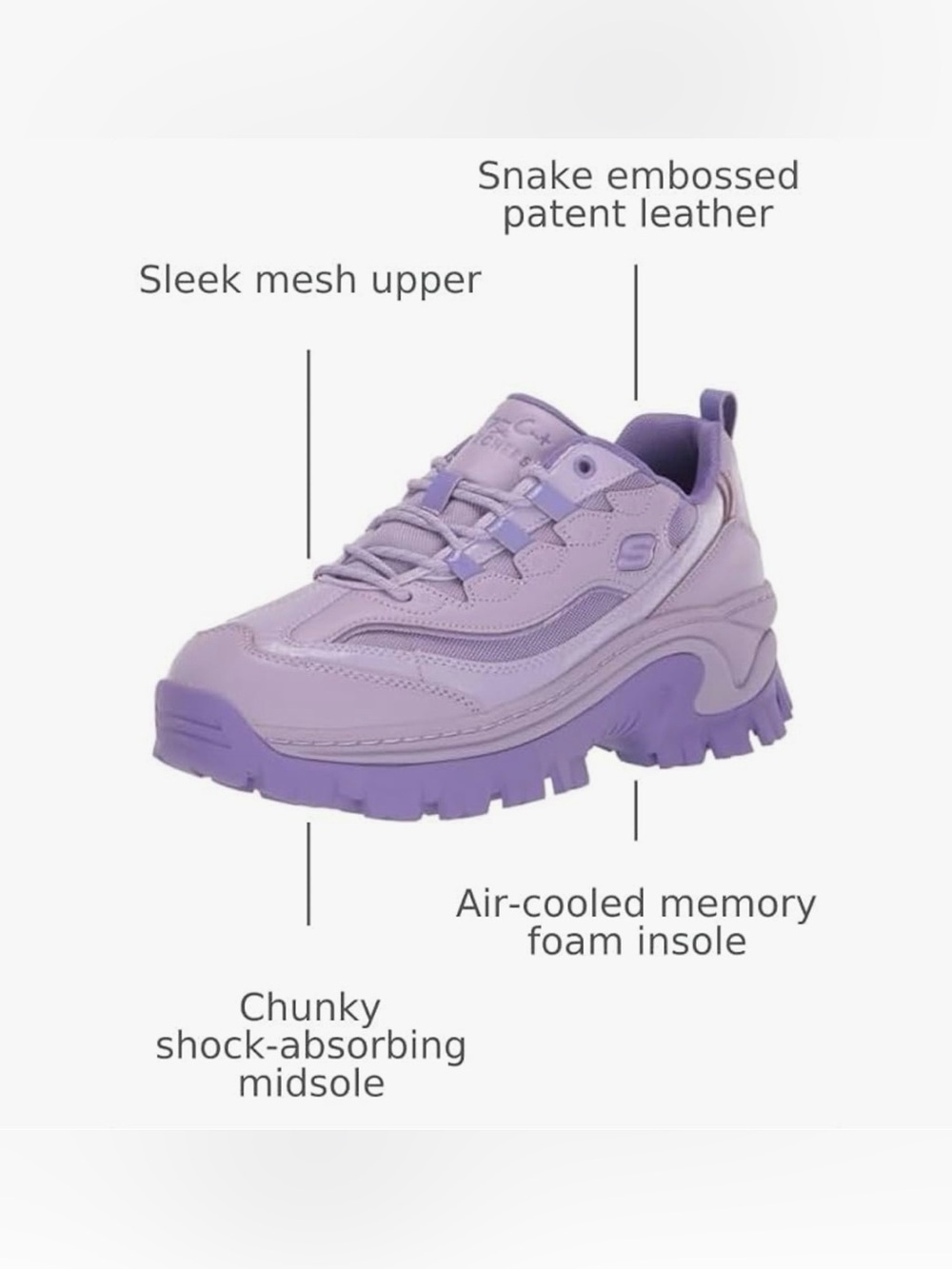 Skechers x Doja Cat Lilac D'Lites Sneakers - Picture 8 of 8
